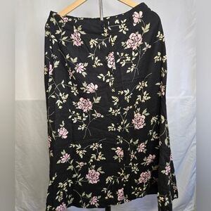 Vintage Prophecy by Sage Harbour Floral Midi Skirt Black Pink Size M